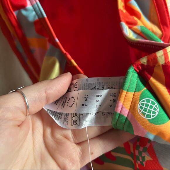 Adidas x Farm Rio Pearl Citrine One Piece Swimsuit Bathing Suit NWT Size 2 - Picture 6 of 7